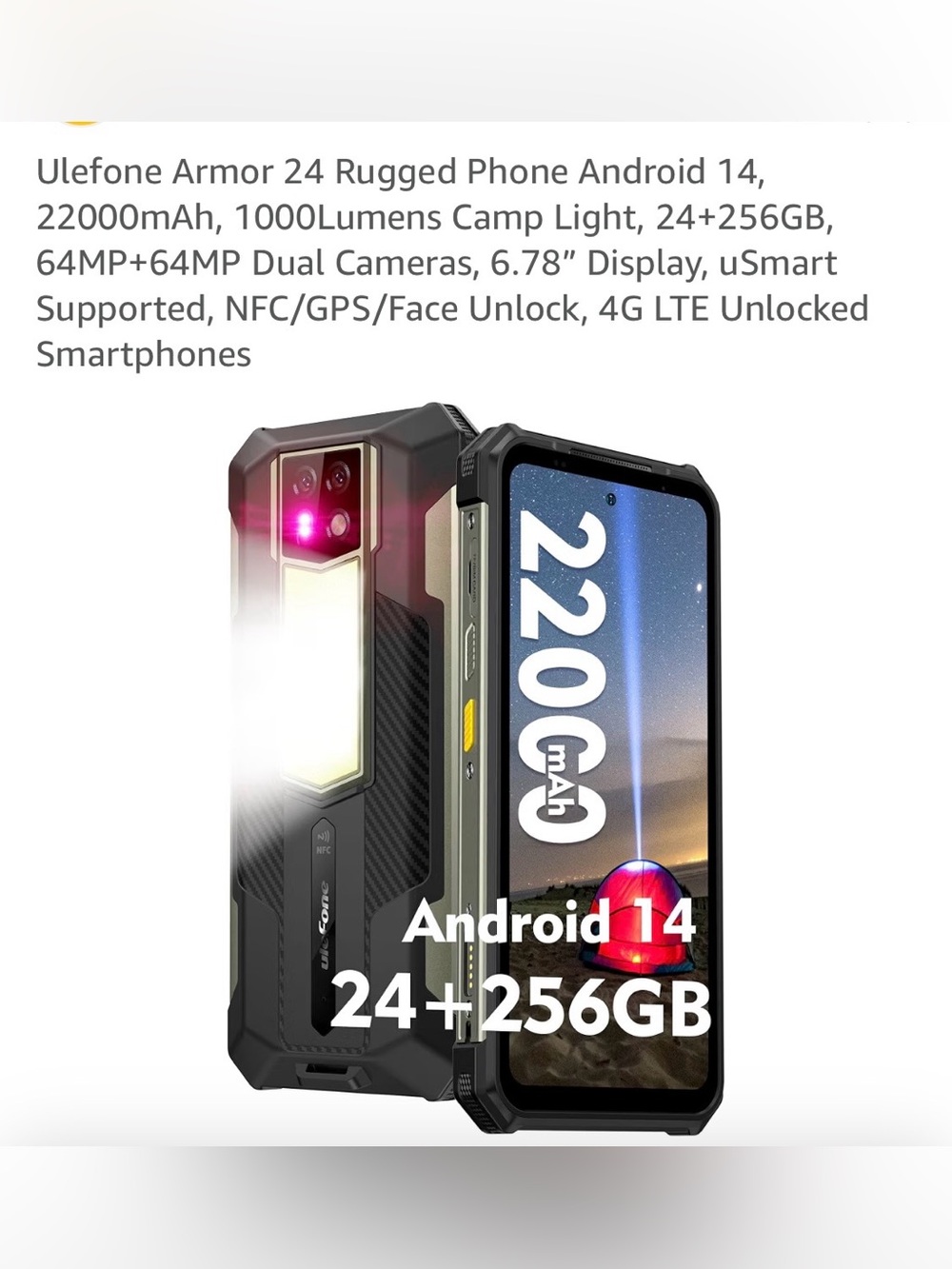 Armor 24 Rugged Smartphone - Black